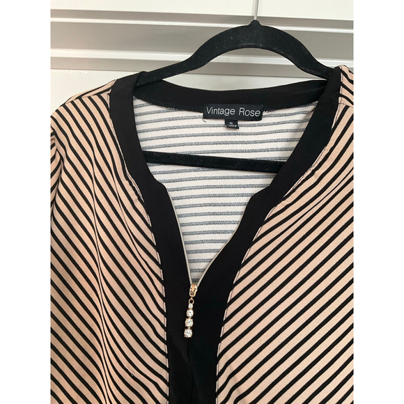 Vintage Rose Striped Women's Top Size XL - Picture 5 of 11